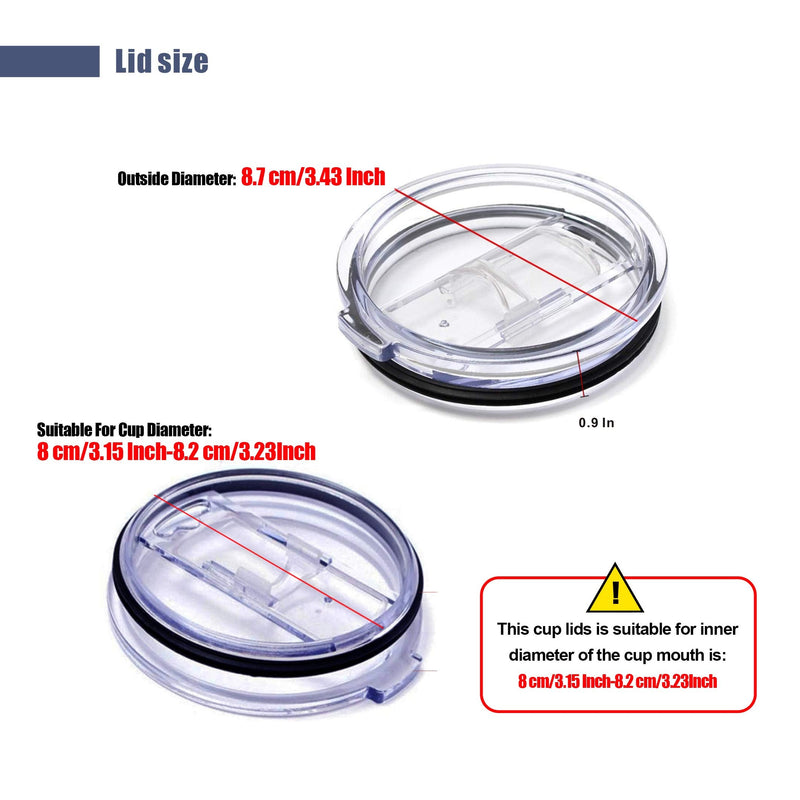 [Australia - AusPower] - Tumbler Lid Compatible for 20 Oz Yeti and More Cooler Cup, Splash Proof Open - Close Slide Lid, Straw Friendly 20OZ 