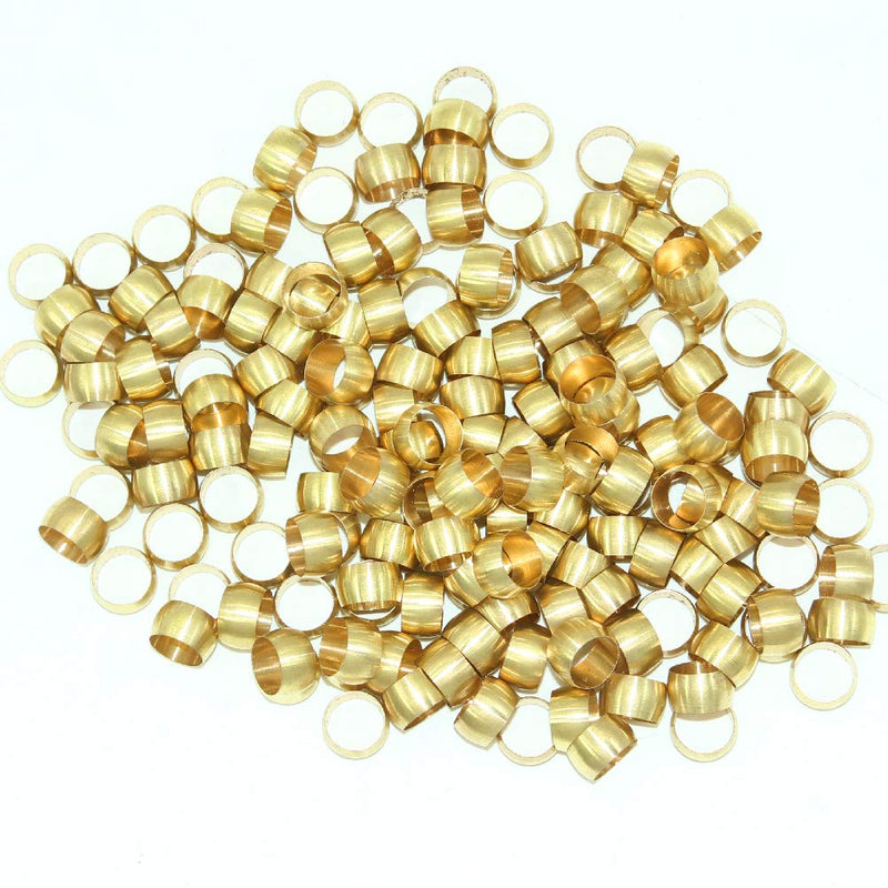 [Australia - AusPower] - Beduan Brass Compression Fitting, Compression Sleeve Fitting Ferrule Sleeve 1/4" Tube OD (Pack of 40) 