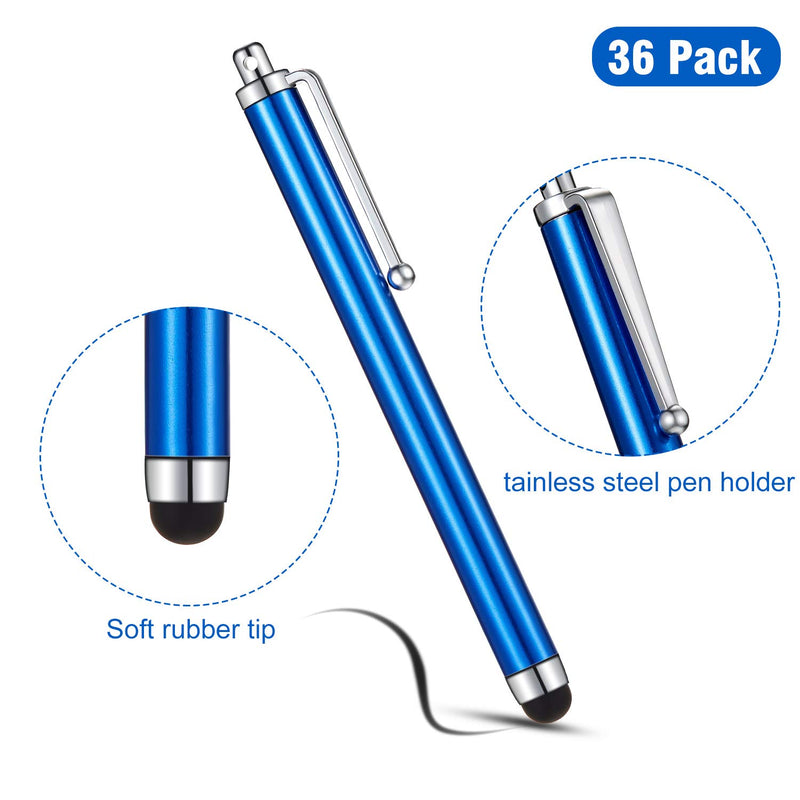 [Australia - AusPower] - Stylus Pens for Touch Screens,Stylus Pen Set of 36 for Universal Capacitive Touch Screens Devices, Compatible with iPhone, iPad, Tablet (Black, Silver, Dark Blue, White) Black, Silver, Dark Blue, White 