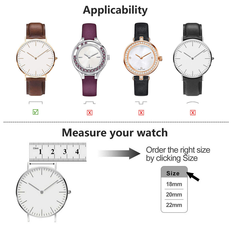 [Australia - AusPower] - Fullmosa Quick Release Watch Band 22mm 20mm 18mm,Burnished Leather Wacth Bands for Samsung Galaxy Watch/Huawei Watch/Garmin Watch/Asus Zenwatch 2 22mm(See Diagram) Light brown+Smoky grey 