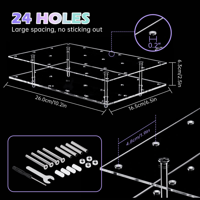 [Australia - AusPower] - NiHome Cake Pop Stand 24 Holes Aryclic Display Stands for Dessert Table 2-Tier Cupcake Lollipop Candy Display for Wedding Party Anniversary Holiday Celebration (Rectangle) 