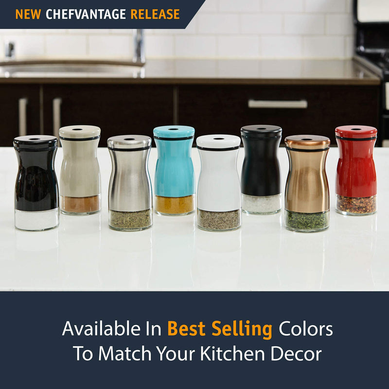 [Australia - AusPower] - CHEFVANTAGE Salt and Pepper Shakers Set with Adjustable Pour Holes - Stainless Steel 