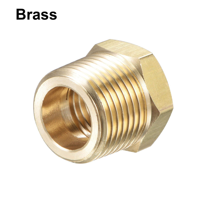 [Australia - AusPower] - uxcell Brass Pipe Fitting Reducer Adapter 3/8" BSPT Male x 1/4" NPT Female for Water Oil Air Pressure Gauge Engine Temp Sensor, Pack of 1 