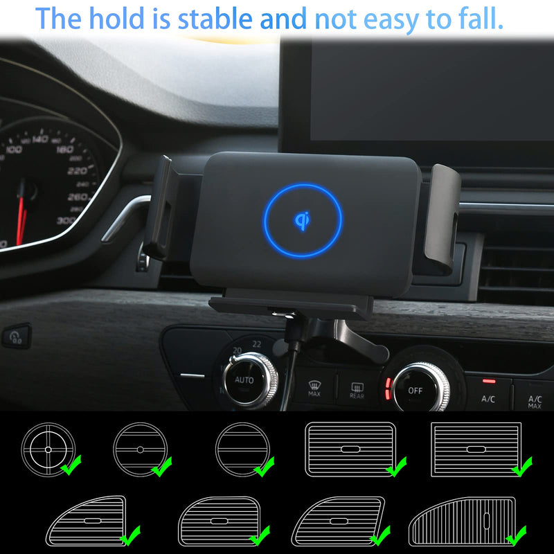 [Australia - AusPower] - Wireless Car Charger Mount Compatible for Samsung Galaxy Z Fold 3/Galaxy Z Fold 2/Fold/S22/S21,10W Fast Charging Car Phone Holder for iPhone 13 12 11 Pro Max, Auto Clamp Air Vent Galaxy Fold Car Mount 