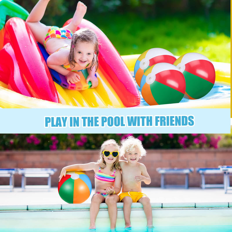 [Australia - AusPower] - Beach Balls 3 Pcs 12 Inch Inflatable Ball Rainbow Beach Ball Swimming Pool Ball Enjoyable Pool Float Balls for Outdoor Activity Birthday Summer Party Favors Water Toys 