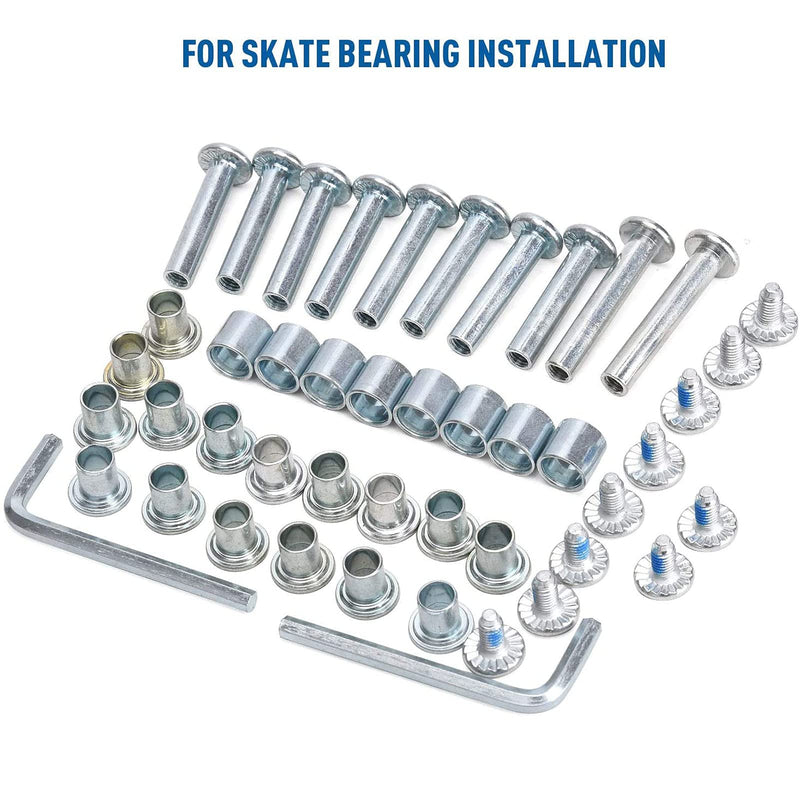 [Australia - AusPower] - Still Awake Inline Skate Axle Spacer Screw Replacement, Aluminum Alloy Rollerblade Skate Wheel Bearing Spacer, Roller Skate Replacement Accessories with Axle & Axles Screws & Wrench 6mm Axle + 6mm Frame Spacer + 8mm Wheel Spacer 