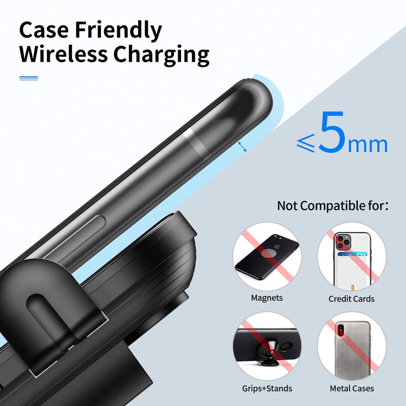 [Australia - AusPower] - Nalwort Wireless Car Charger Auto Clamping with Air Vent and Dashboard Mount 15W Qi Fast Charge Wireless Car Charger Mount for iPhone 12/12 Pro Max/11, Samsung S21/S20/S10/S9, Note 20 