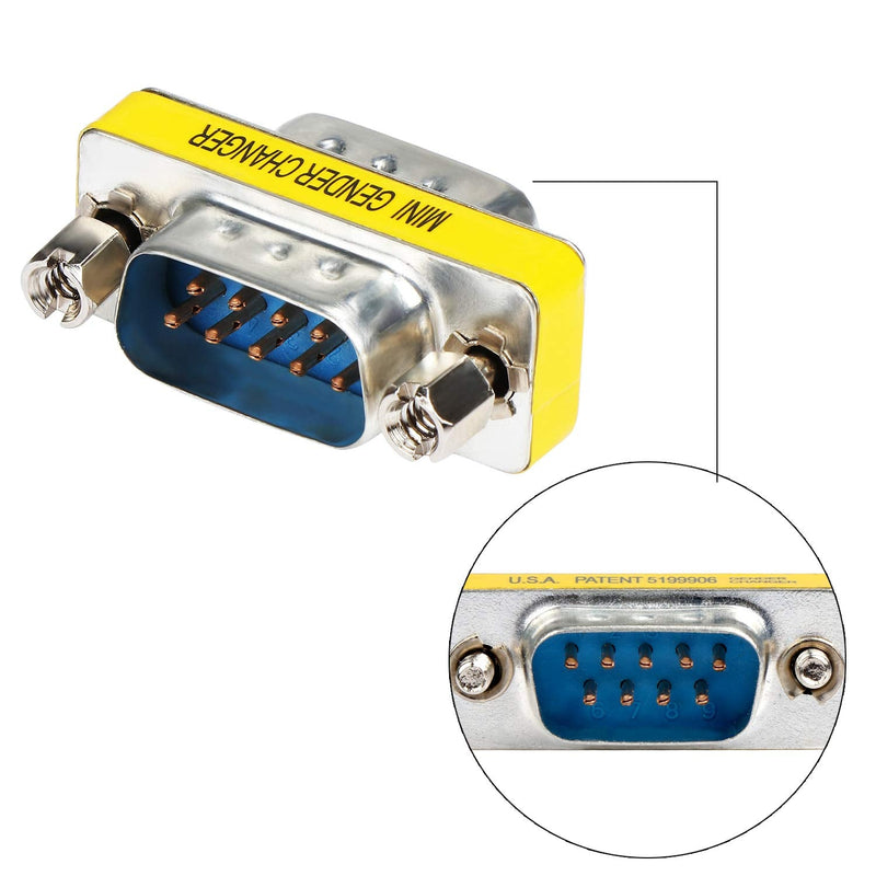 [Australia - AusPower] - abcGoodefg 9 Pin RS-232 DB9 Male to Male Female to Female Serial Cable Gender Changer Coupler Adapter (10 Pack, DB9 Male to Male) 10 PACK 