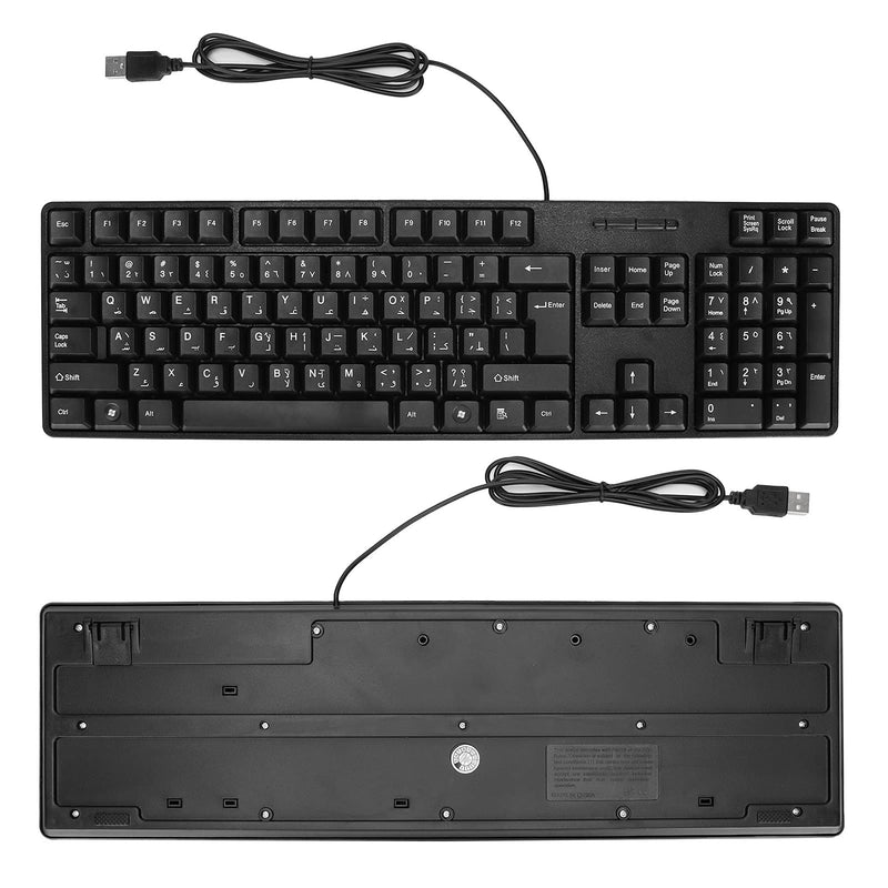 [Australia - AusPower] - Kafuty-1 MC-689 USB Wired PC Computer Keyboard, Arabic Keyboard/English Keyboard, Ergonomic Mechanical Keyboard for Office PC Home or Business Laptops 