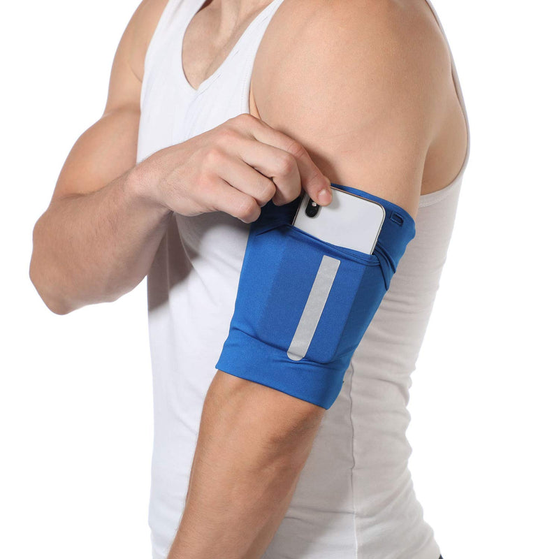 [Australia - AusPower] - Ailzos Cell Phone Armband Exercise Arm Holder for iPhone 11 Pro/XR/XS/X/8/7/6 Plus iPod Android Galaxy S8 S9 S10 S20 Note 10/9/8, Pixel 2/3XL, Workout Phone Holder for Running, Jogging, Hiking, Blue M Medium 