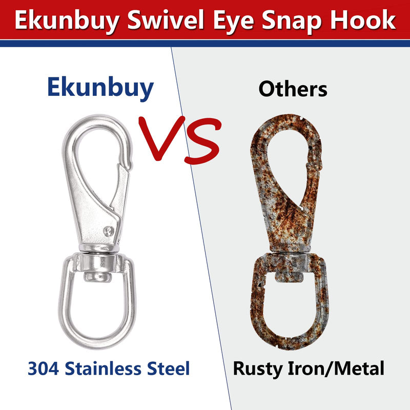 [Australia - AusPower] - Ekunbuy Swivel Eye Snap Hooks, 304 Stainless Steel Heavy Duty 2.7 Inch 3.5 Inch Spring Hooks for Keychains, Bird Feeders, Pet Chains, Dog leashes 2.7"(0#)-4pcs 