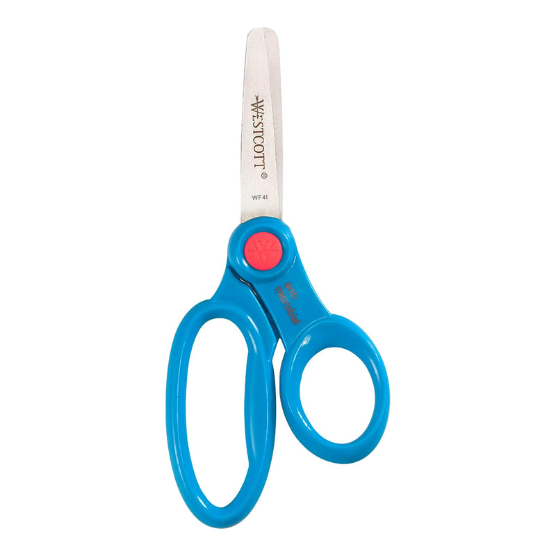 [Australia - AusPower] - Westcott 5’’ Blunt Safety Scissors For Kids With Anti-Microbial Protection, Assorted, Pack of 12 (14871) 