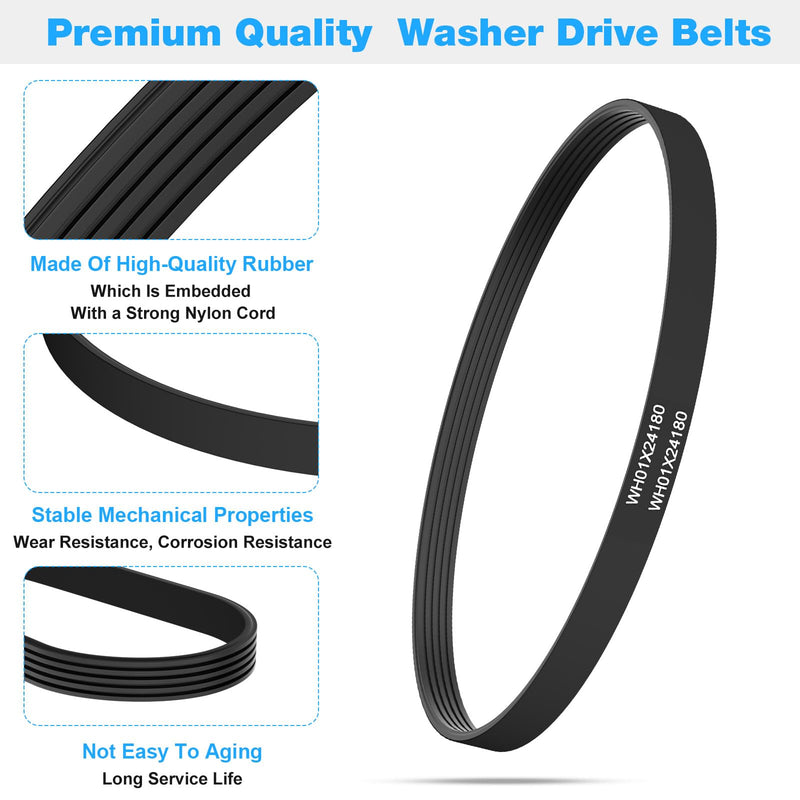 [Australia - AusPower] - WH01X24180 Washer Motor Drive Belt Replacement GE Clothes Washing Machine Parts AP6024314,4455970,PS11736832-23" Long, 5 Ribs, 4 Grooves Drive Belt 