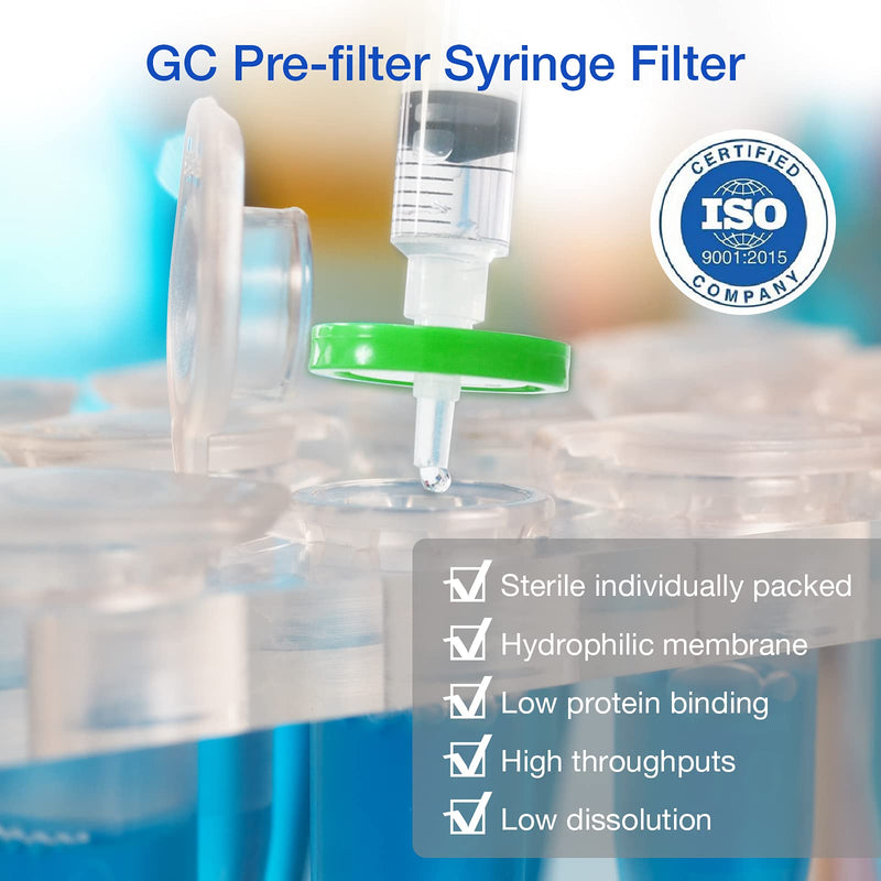 [Australia - AusPower] - SimPure 10 Pack Sterile Syringe Filter PES, 0.22um Pore Size, 33mm Membrane Diameter, Hydrophilic Filtration High Throughput Sterile Packed Individually 
