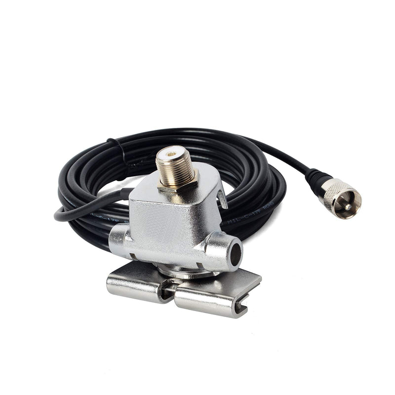 [Australia - AusPower] - HYS Mobile Radio Antenna Mount Base Clip Trunk Lid Hatchback Bracket with SO239 to PL-259 Connector,16.4Ft of RG-58 Coax Cable 