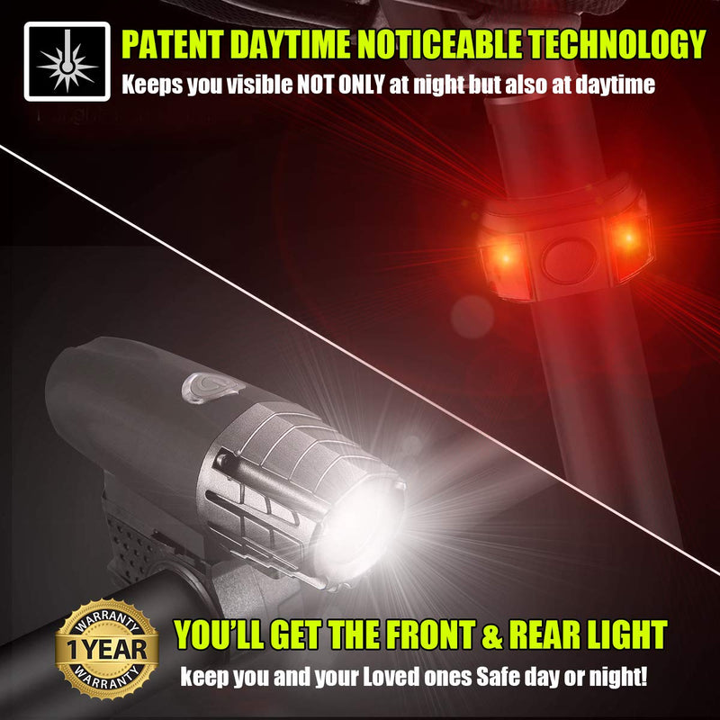 [Australia - AusPower] - BLITZU Bike Lights Front and Back, Bicycle Accessories for Night Riding, Cycling. Reflectors Powerful Headlight and Taillight Rear LED Safety Light Set for Men, Women, Adult Mountain Bikes. 
