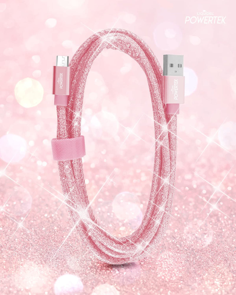 [Australia - AusPower] - Liquipel Powertek Micro USB Charger Cable for Cell Phones & Electronic Devices, 6FT (Pink) Pink 