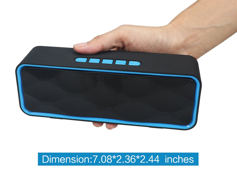 [Australia - AusPower] - Totola Wireless Bluetooth Speaker with AUX/USB/TF Card Slot,Outdoor Portable Stereo Speaker with HD Audio,Enhanced Bass, Dual-Driver,Handsfree Calling, FM Radio Speaker for Travel,Party (Blue) Blue 
