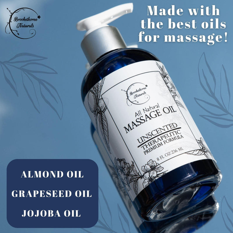 [Australia - AusPower] - Almond Massage Oil – All Natural, Unscented Spa Quality Formula. Great for Massage Therapy, Body Massage & Therapeutic Massage – with Sweet Almond, Jojoba & Grapeseed Oils - 8.5oz 