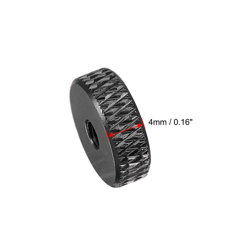 [Australia - AusPower] - uxcell Flat Knurled Nut - M3 x 12mm x 4mm Thumb Nuts Lock Adjusting Nuts Aluminum Alloy Black 10Pcs 