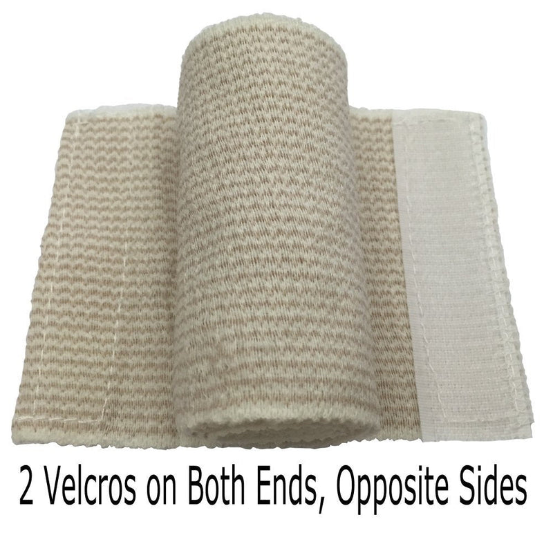 [Australia - AusPower] - ZJCCTO Elastic Bandage 4 Pack. 4 Inches Wide x (13 to 15 ft. when stretched) with Hook and Loop on Both Ends, Latex Free Bandage. Perfect Compression Wrap for Varicose Veins,Sprained Ankle 4 Count (Pack of 1) 