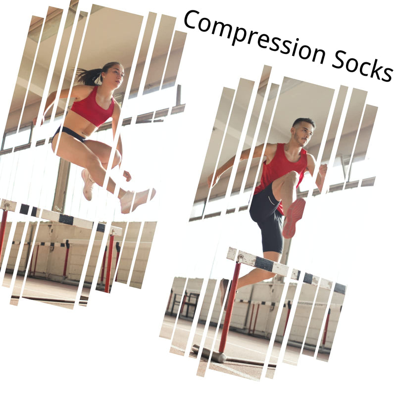 [Australia - AusPower] - hello momya 8 Pairs Compression Socks for Women Men Knee High Running Stocking 20-30 mmHg Nurse Medical and Travel Athletic Small-Medium 8 Pairs-black 