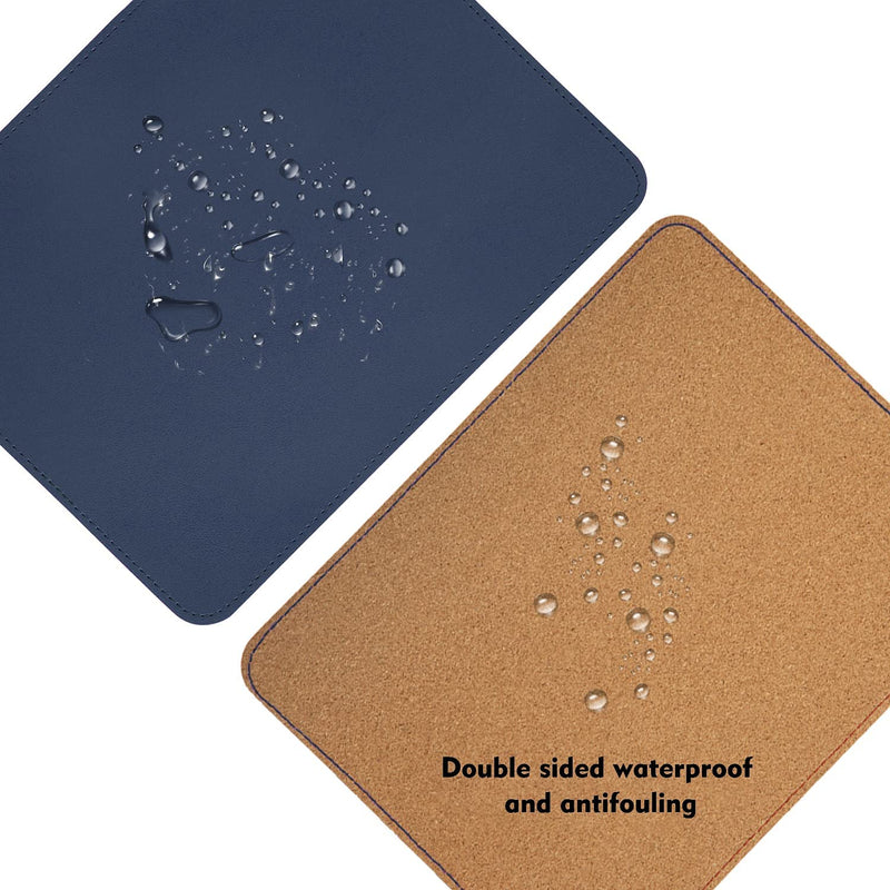 [Australia - AusPower] - Leather Mouse Pad,Wood Mouse Pad,Double Side Mouse Pad,Stitched Edges,Waterproof Computer Mouse Pads for Laptop,Office & Home,1 Pack,8inch11inch,EAGZFFI (Blue) BLUE 