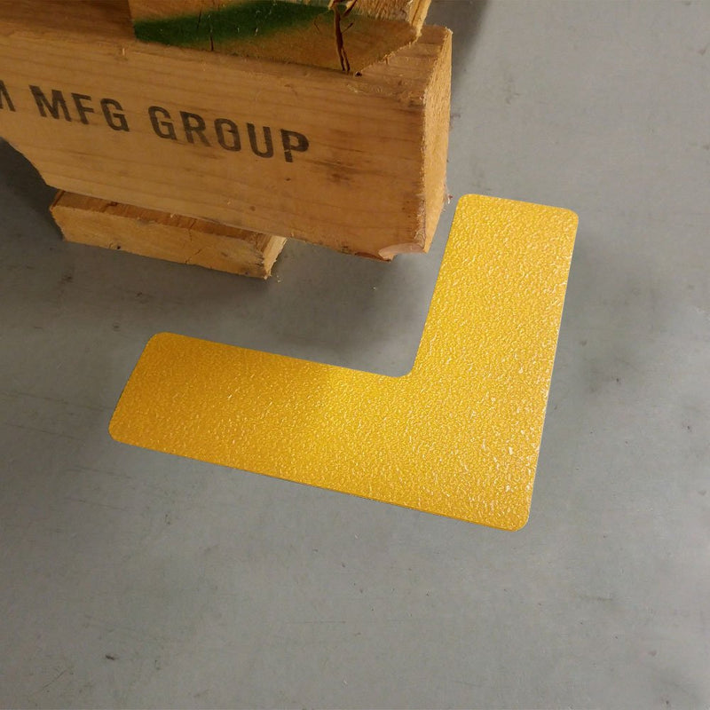 [Australia - AusPower] - Incom - LM110Y INCOM Manufacturing: 5S / Lean Textured Floor Organization Layout Markers  L/Corner Shape, 6 inch x 6 inch, Yellow (Pack of 25) 
