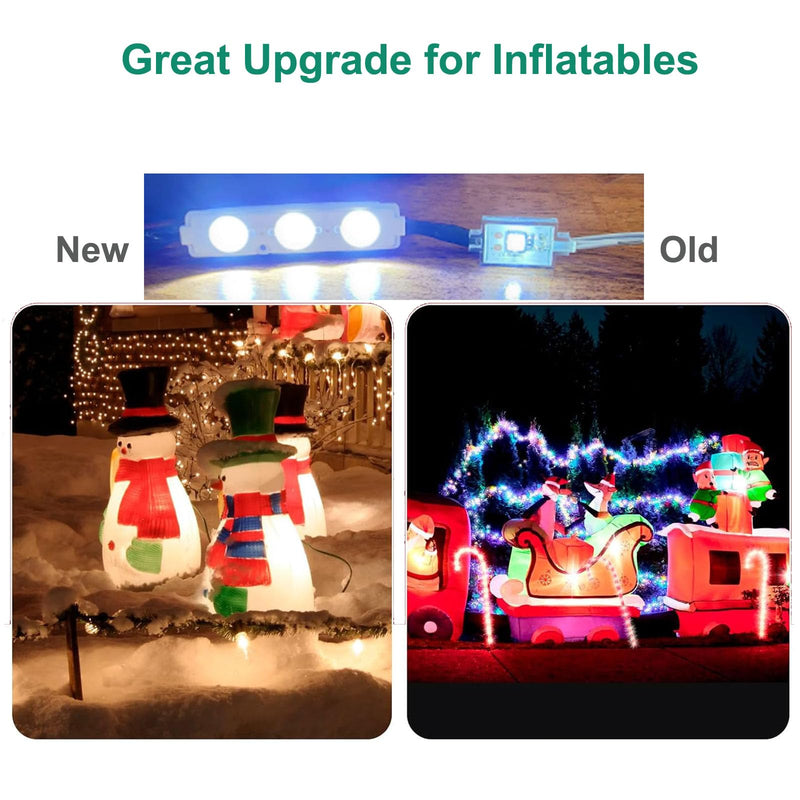 [Australia - AusPower] - 12V White Replacement Lights for Inflatables with Self Adhesive Pad 20Pcs 3 LED - Ideal for Yard Holiday Inflatables, Christmas Blowups 