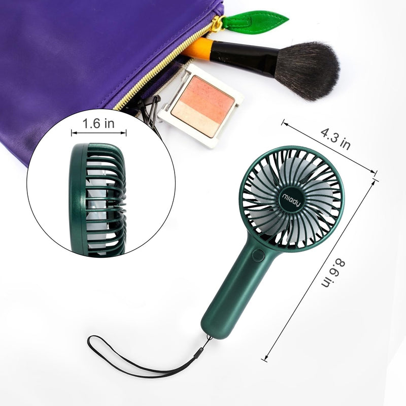 [Australia - AusPower] - Upgraded 5000mAh Portable Handheld Fan 3 Speed Mini USB Strong Wind 7-20 Hours Runtime Personal Electric Small Fan for Travel Office Outdoor (Dark Green+Navy Blue) Dark Green+Navy Blue 