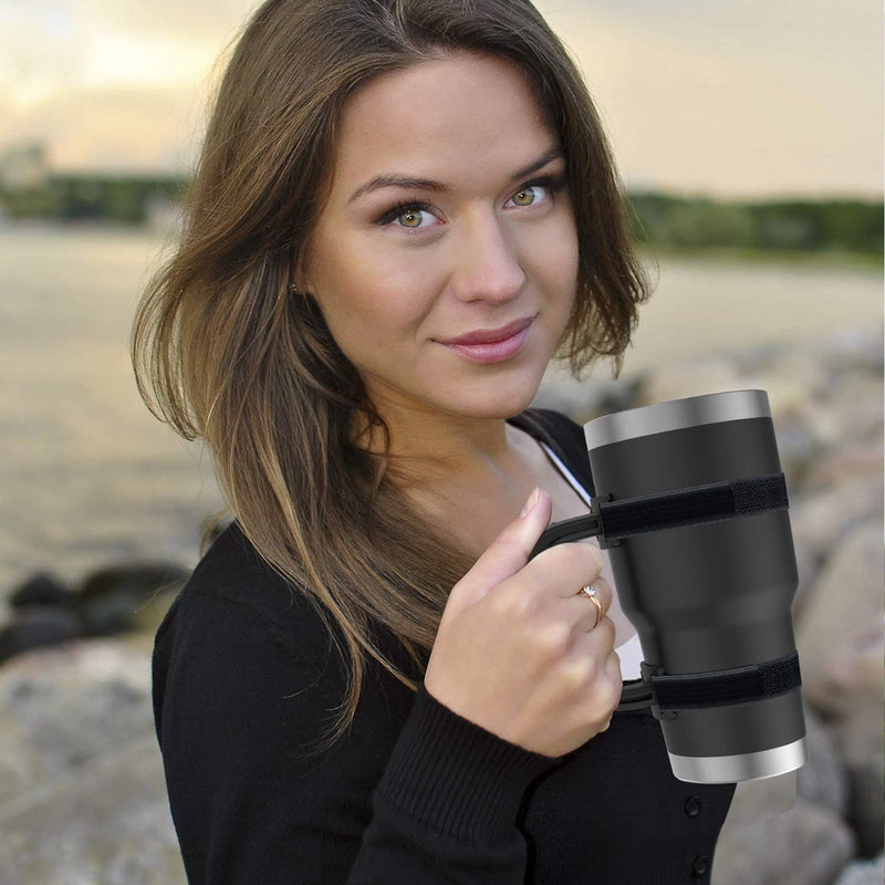 [Australia - AusPower] - Yoelike - 5 Colors - New Upgrade Anti-Slip Adjustable Tumbler Handle Fit for 20 Oz to 40 Oz of YETI, RTIC, Ozark Trail, Travel Mug, SIC, Rambler, Travel Cup and All Brands Tumbler Cup Black 