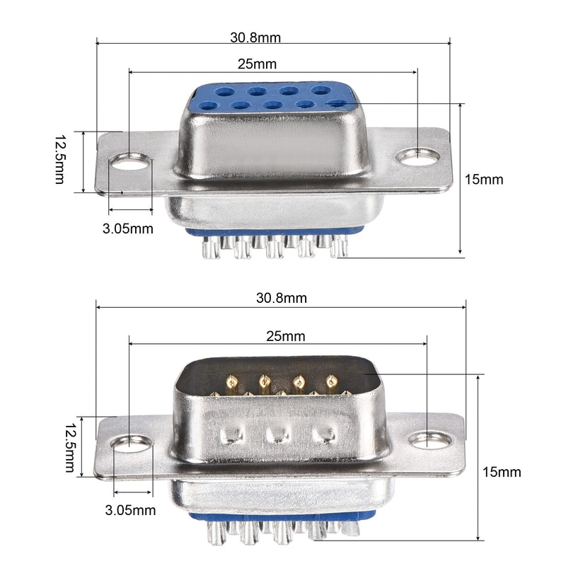 [Australia - AusPower] - MECCANIXITY D-sub DB9 Male Plug and D-sub DB9 Female Socket Board Connector RS232 Serial Port Solderless Terminal Block Adapter 5 Set 