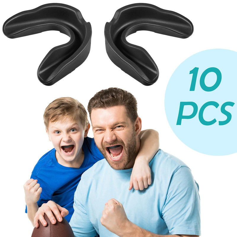 [Australia - AusPower] - 10 Pieces Sport Mouth Guards Mouthguard Gum Guard Teeth Armor Game Guard for Boxing Basketball Football Hockey Karate Basketball Lacrosse Black 