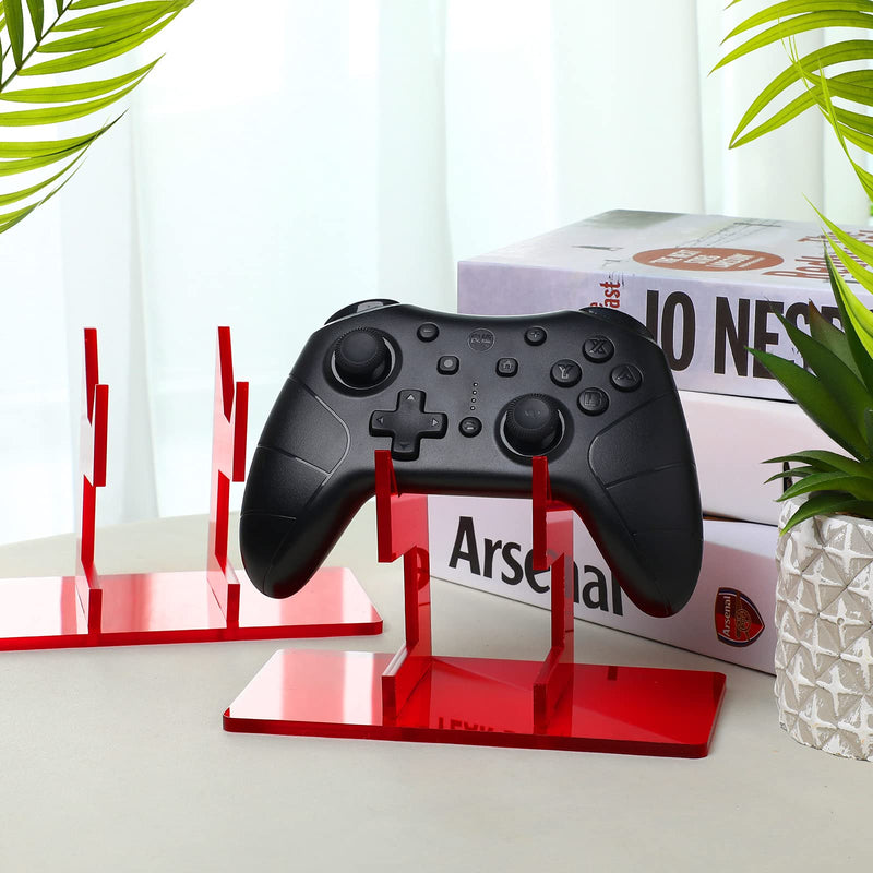 [Australia - AusPower] - 2 Pieces Universal Game Controller Stand Holder PC Crystal Acrylic Universal Gaming Gamepad Accessories (Red) Red 