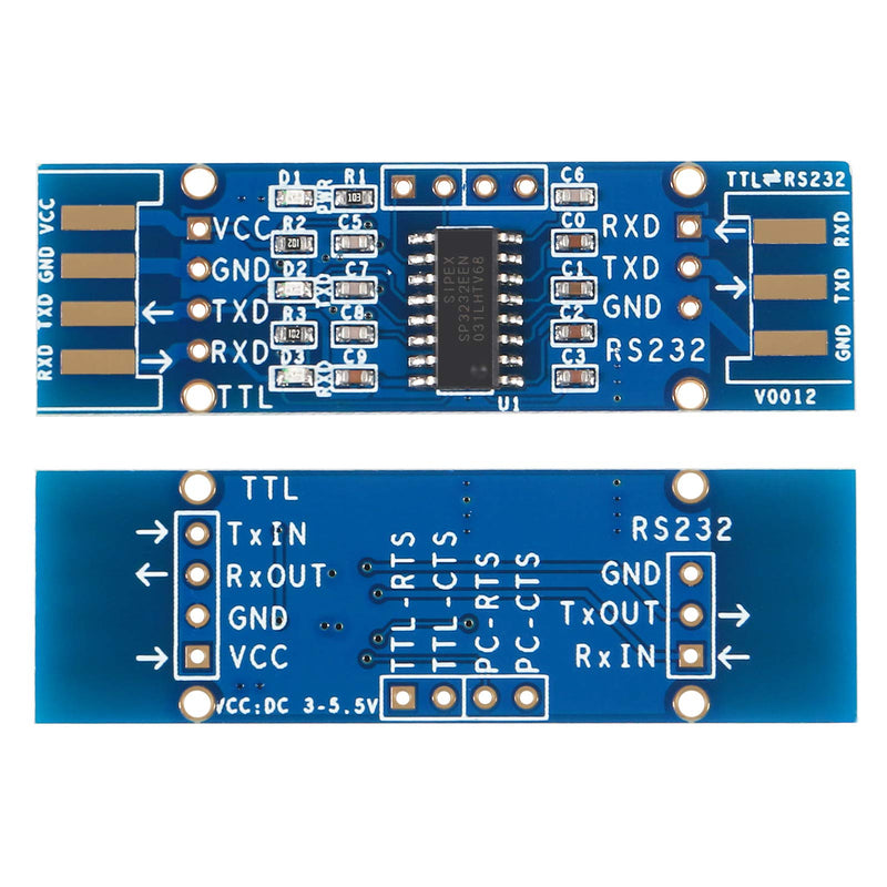 [Australia - AusPower] - 3pcs TTL to RS232 Module TTL RS232 Mutual Conversion Module Serial Level Conversion to SP232 for MCU, ARM, FPGA, for Arduino TTL Serial Port communicates with RS232 Level Device 