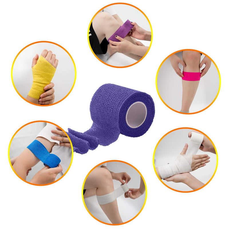[Australia - AusPower] - BQTQ 30 Rolls Self Adherent Wrap 2 inch Bandage Adhesive Wrap Breathable Athletic Tape Stretch Wrap Roll Sports Wrap Tape Self Adhesive Bandage Wrap for Wrist Ankle Swelling Sprains(30 Colors) Rich Color 