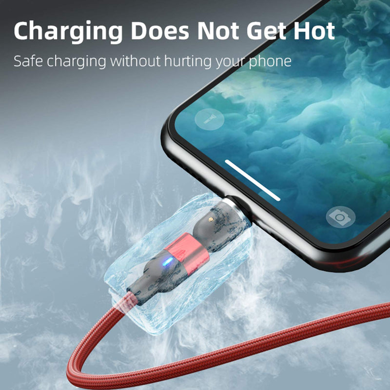 [Australia - AusPower] - 540° Rotation Magnetic Charging Cable（6-Pack, 1.6ft/3.3ft/3.3ft/6.6ft/6.6ft/10ft）Magnetic USB Cable, 3 in 1 Magnetic Phone Charger Compatible with Micro USB, Type C etc 
