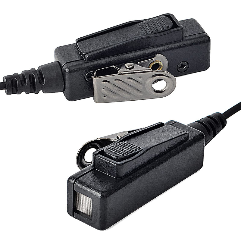 [Australia - AusPower] - HYS Surveillance Kit Earpiece Clip Microphone PTT with One Pair Medium Earmolds (Two-Wire: 3.8ft/4.3ft) for BPR40 RMM2050 RDV2020 RDU4100 Radio Acoustic Tube Headset 