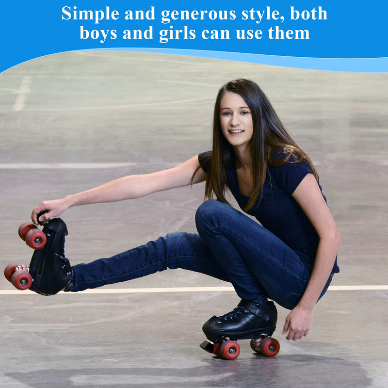 [Australia - AusPower] - 2 Pieces Roller Skate Toe Stoppers Rubber Skate Stoppers Plugs PU Rubber Roller Skates Brake 82A PU Toe Stops Replacement Skate Wheels Accessories for Double-Row Roller Skating Black 