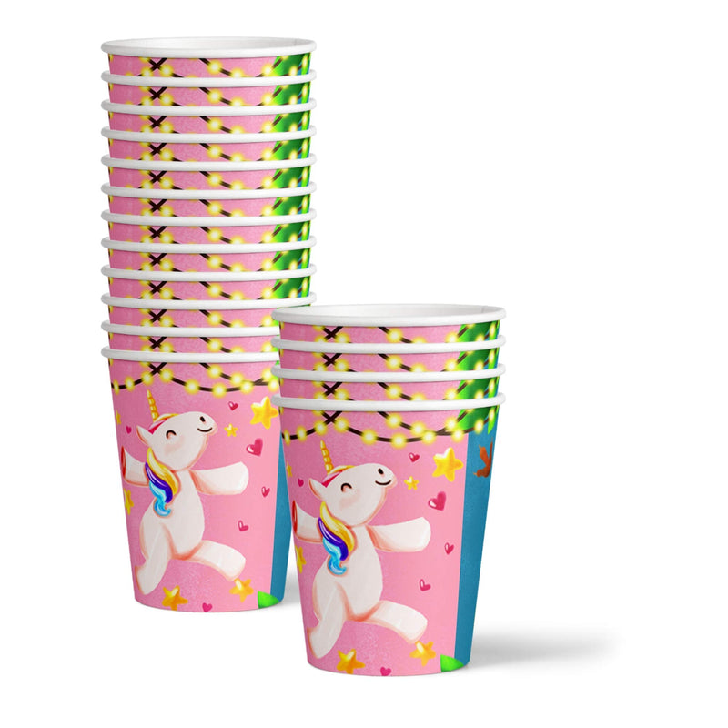 [Australia - AusPower] - Unicorns & Dinos Joint Birthday Party Supplies Set Plates Napkins Cups Tableware Kit for 16 
