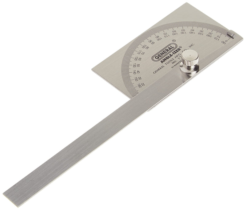 [Australia - AusPower] - General Tools Angle Protractor Stainless Steel Square Head - Measuring Tool for Carpenters & Woodworking Hobbyists 