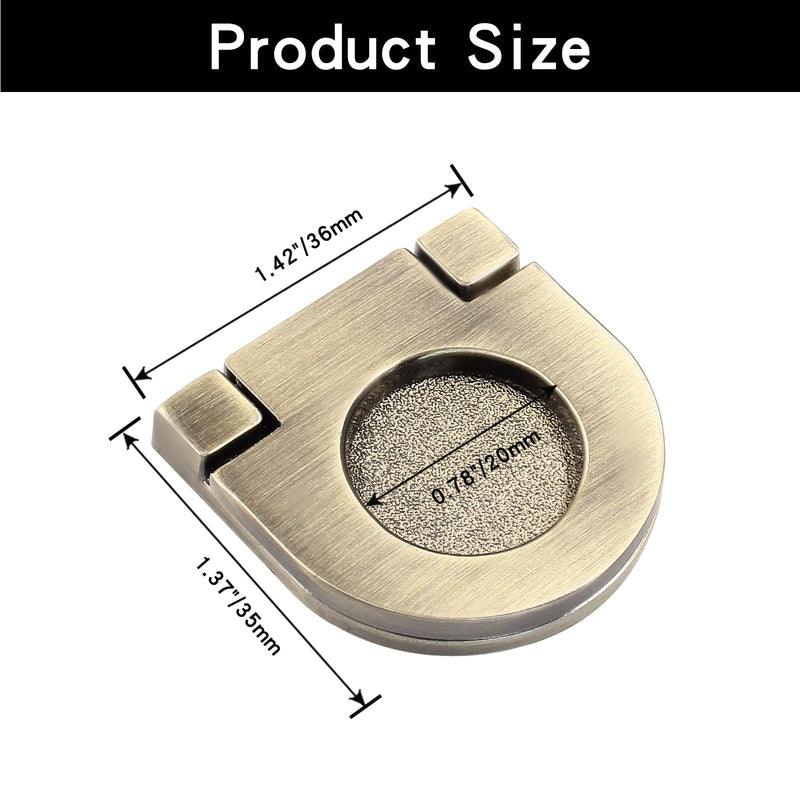 [Australia - AusPower] - Coufce 2 Pack Recessed Pull Ring Handles Bronze Hidden Recessed Type Drawer Mount Handle Deck Cabinet Flush Ring Sliding Door Pull Handle Recessed Furniture Gripï¼ˆwith Screwsï¼‰ Oval 