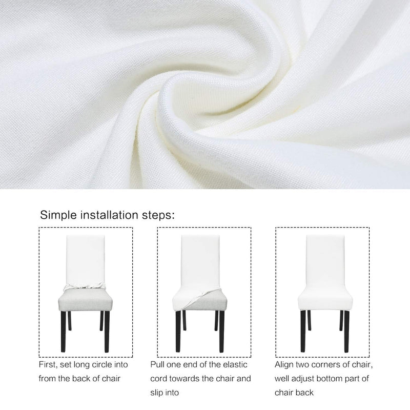 [Australia - AusPower] - Fuloon 4 Pack Super Fit Stretch Removable Washable Short Dining Chair Protector Cover Seat Slipcover for Hotel,Dining Room,Ceremony,Banquet Wedding Party White 