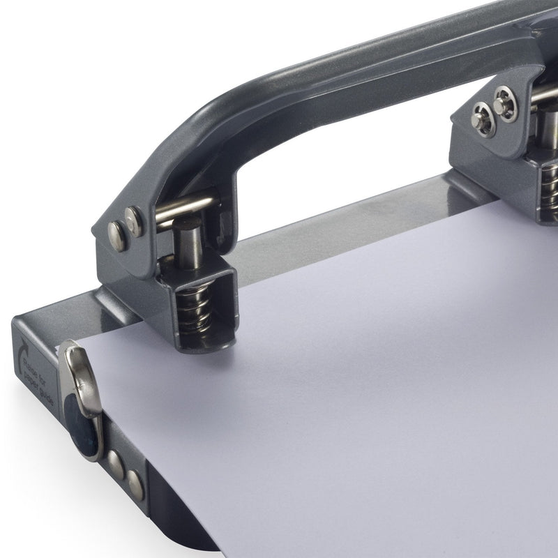 [Australia - AusPower] - Officemate Deluxe Medium Duty 3-Hole Punch with Chip Drawer, Silver and Navy, 20-Sheet Capacity (90102) 
