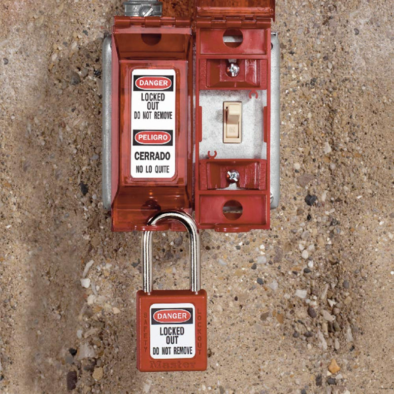 [Australia - AusPower] - Master Lock 496B Lockout Tagout Universal Wall Switch Cover, Red 0.312 in. Shackle Diameter 