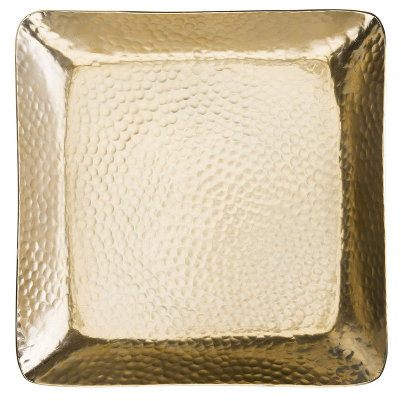 [Australia - AusPower] - MyGift Antique Brass Tone Hammered Square Tabletop Jewelry Tray Accessories Trinket Dish / Perfume & Cosmetics Vanity Display Platter Plate 