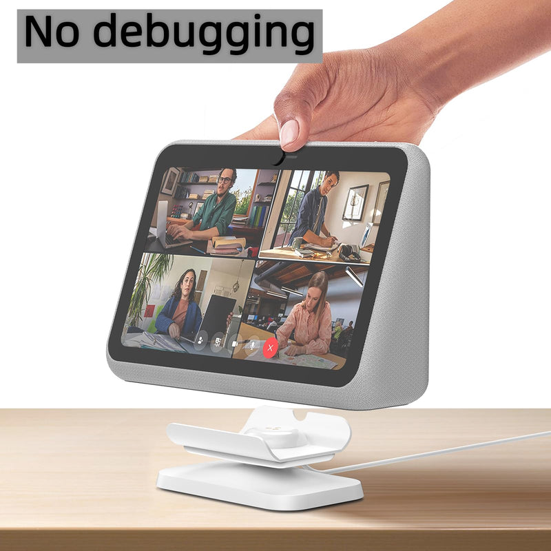 [Australia - AusPower] - Rounkin Charging Dock/Base for Meta Portal Go-Rotatable to Adjust The Angle Charging Stand for Facebook Portal Go Smart Video Calling for Office, Home with 45W PD Charging Adapter(White) White 