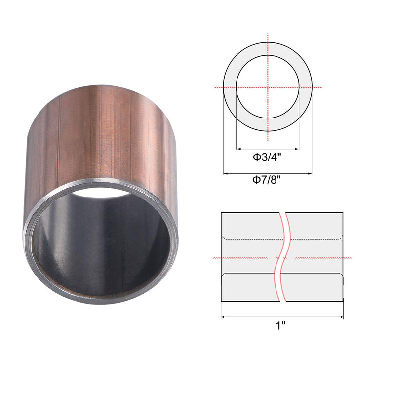 [Australia - AusPower] - uxcell Sleeve Bearing 3/4" Bore x 7/8" OD x 1" Length Plain Bearings Wrapped Oilless Bushings 2pcs 