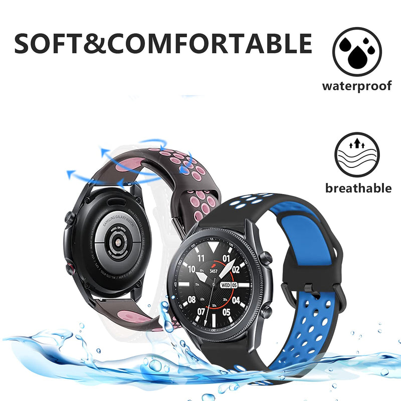 [Australia - AusPower] - Bands Compatible for Samsung Galaxy Watch 4 40mm 44mm/Galaxy Watch 3 45mm41mm, Active 2 Watch Band 44mm40mm, 20mm/22mm Samsung Smart Watch Band for Men Women 6Pack. A: 6 Pack 22mm - Large (Fits 6.1"-8.3"wrist) 