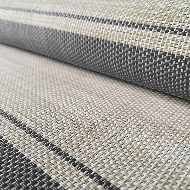 [Australia - AusPower] - YOSICHY Table Mats Set of 6 Crossweave Woven Vinyl Placemats Heat Resistant Non-Slip Kitchen Placemats for Dining Table Washable Easy to Clean(Grey) Gray 